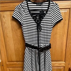 Voodoo Vixen striped A line dress